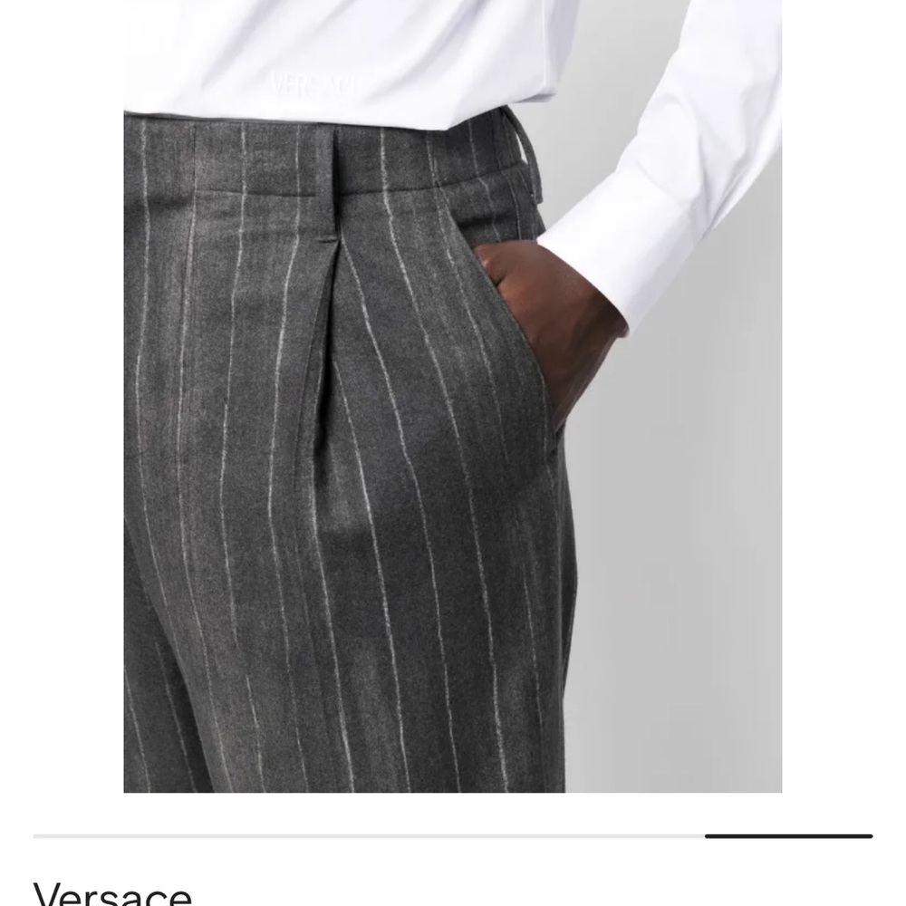 Versace Pinstripe Tailored Pants Size 52